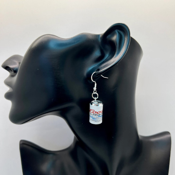 Coors Light Earrings - Beer Can Earrings - Alcohol Earrings - New Years Earrings - Picture 8 of 9
